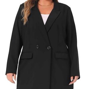 Standards and Praxtices Women's Black Double-Breasted Blazer Size 2X